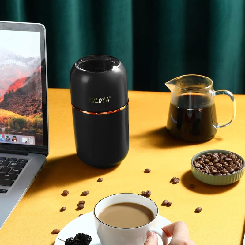 puloya Coffee Grinder Electric for Beans, Spices, Herbs, Grains and Nuts, Stainless Steel Blades, 2.8 oz, Black - Image 2